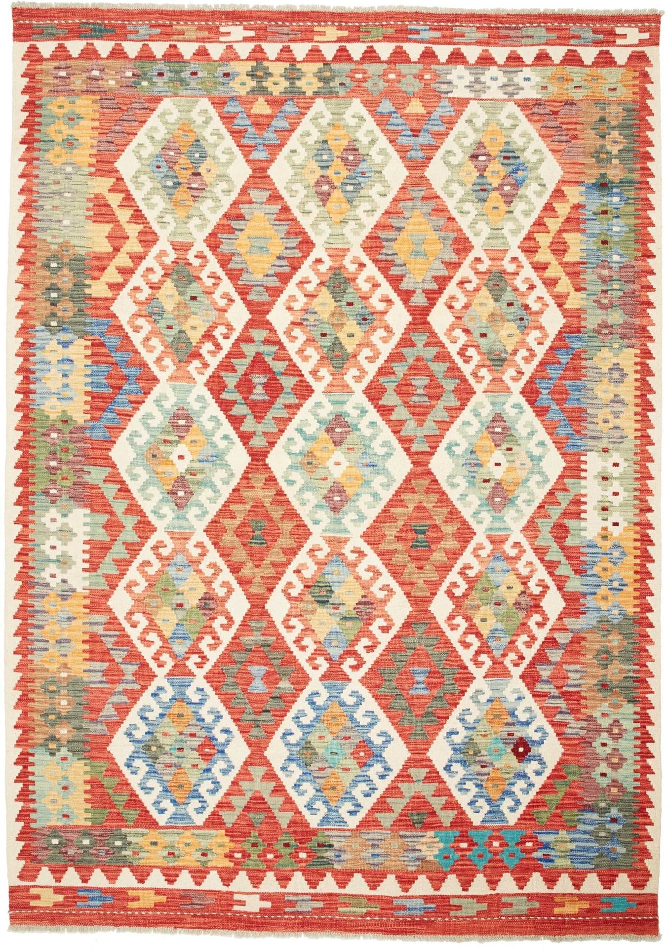 Kelim Teppich 179 x 248 cm, handgewebt, rustikales Design