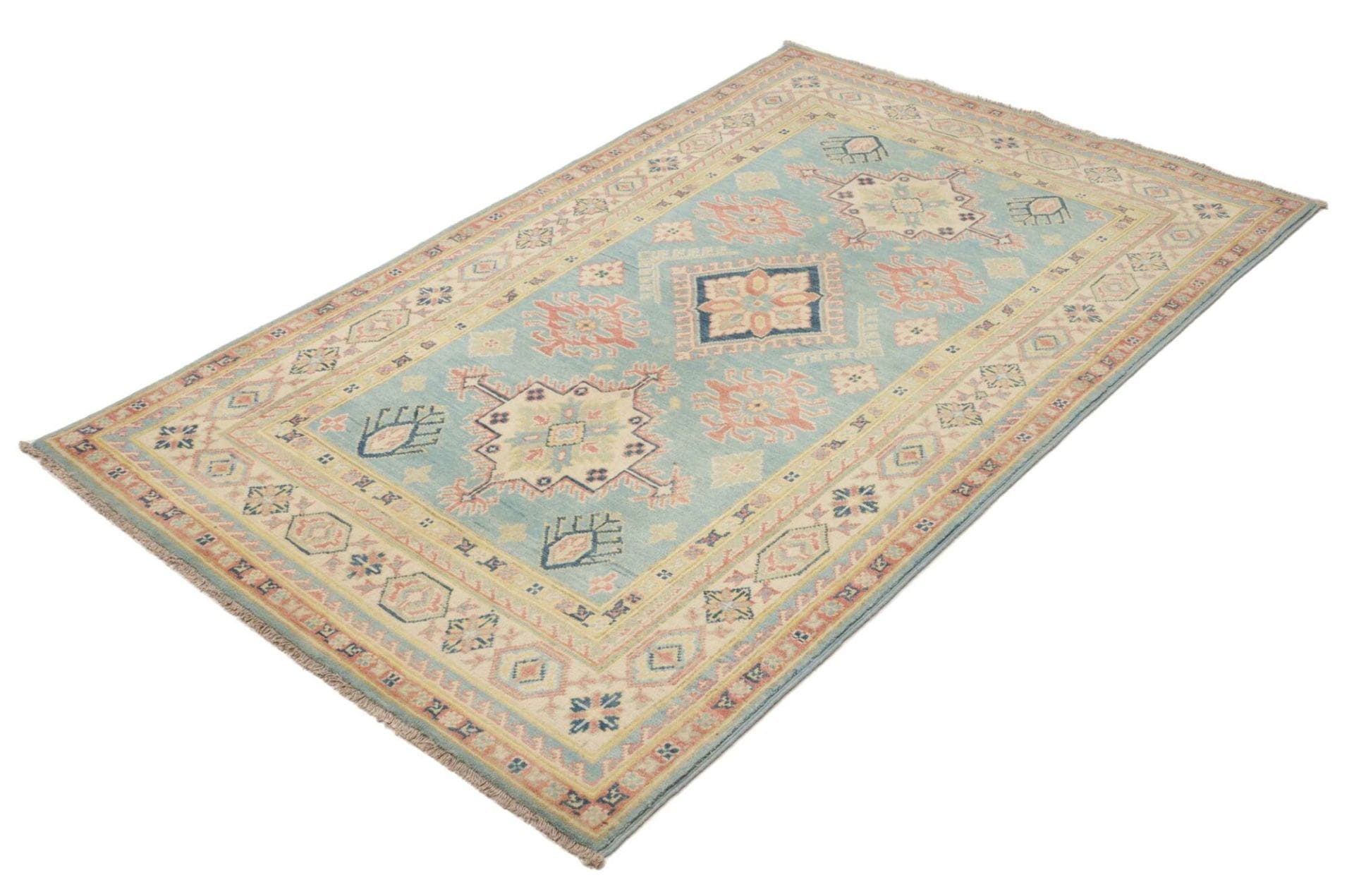 Kazak Teppich 120 x 187 cm, geometrische Muster, handgeknüpft