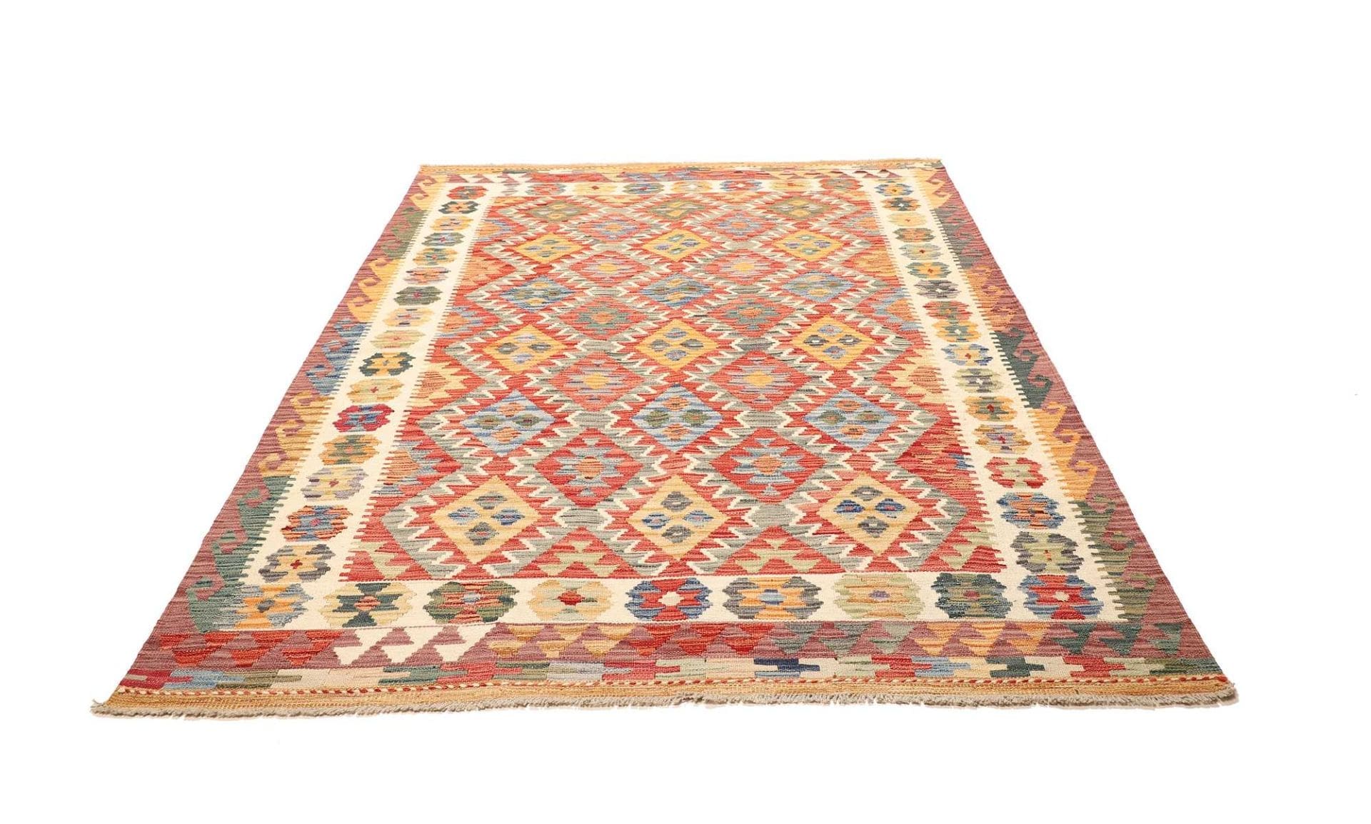 Kelim Teppich 178 x 239 cm aus Schurwolle, handgewebt