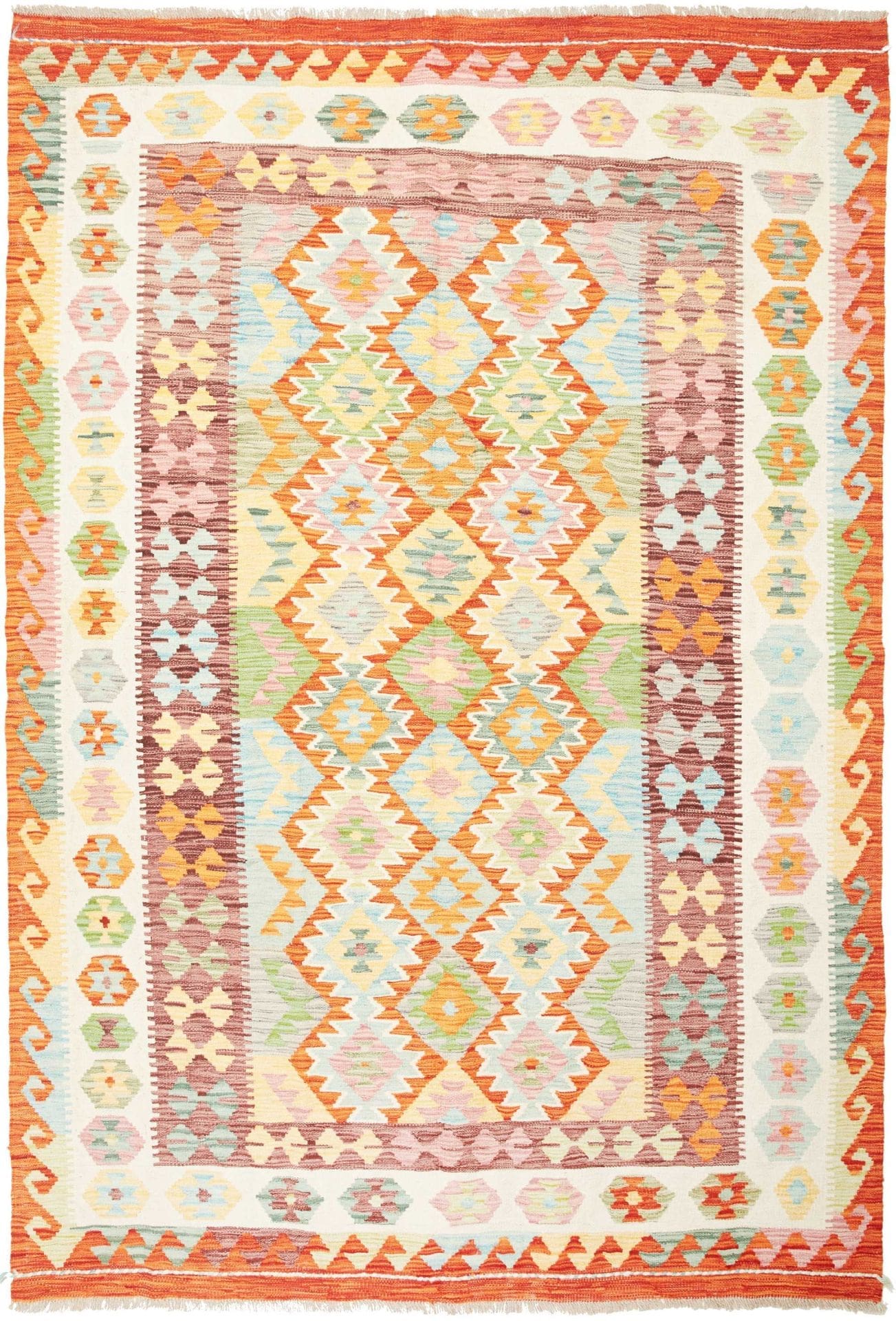 Orientteppich Kelim 178 x 251cm, Schurwolle, handgewebt