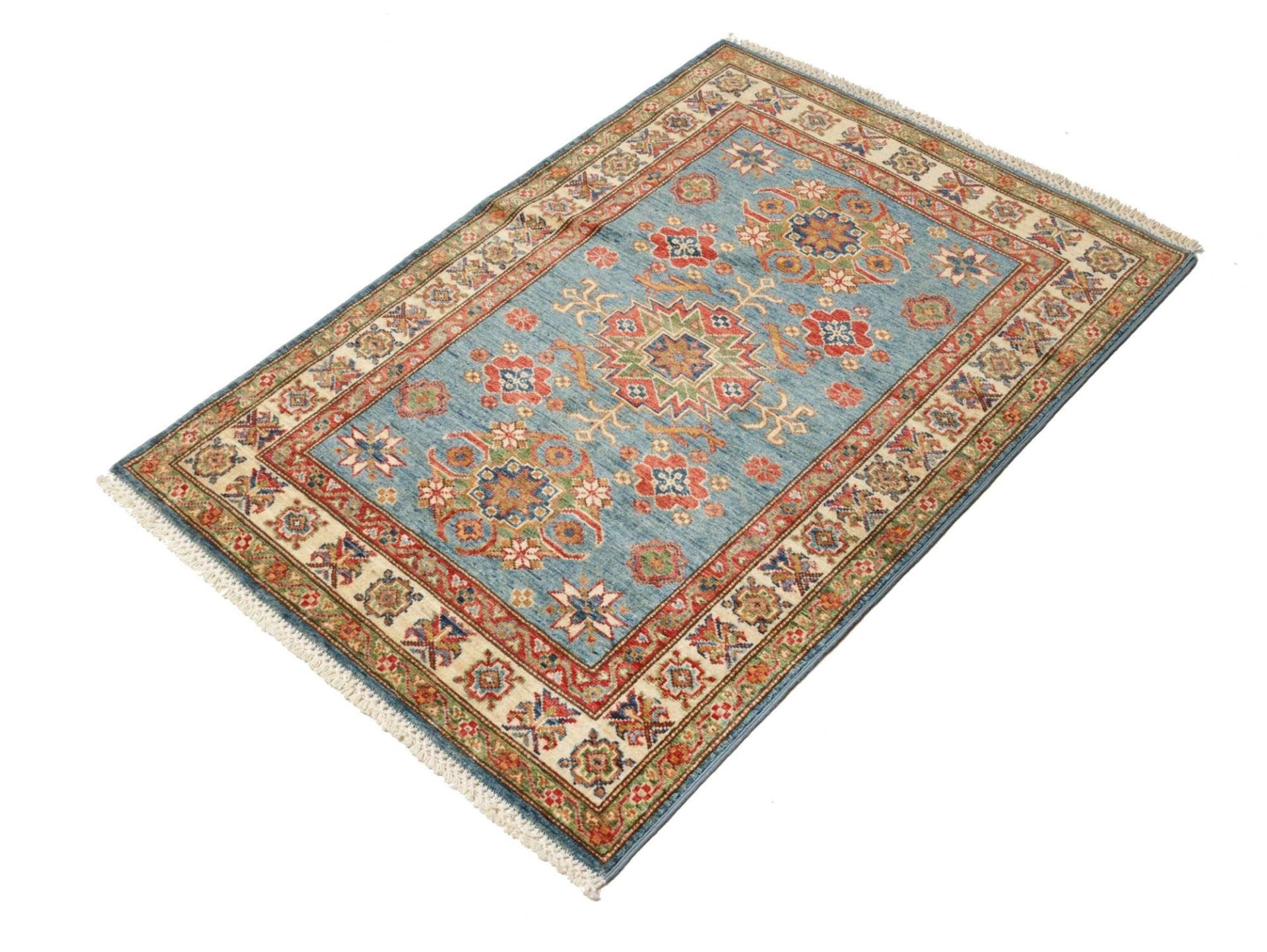 Kazak Orientteppich 92 x 125 cm - Handgeknüpft, Geometrische Muster