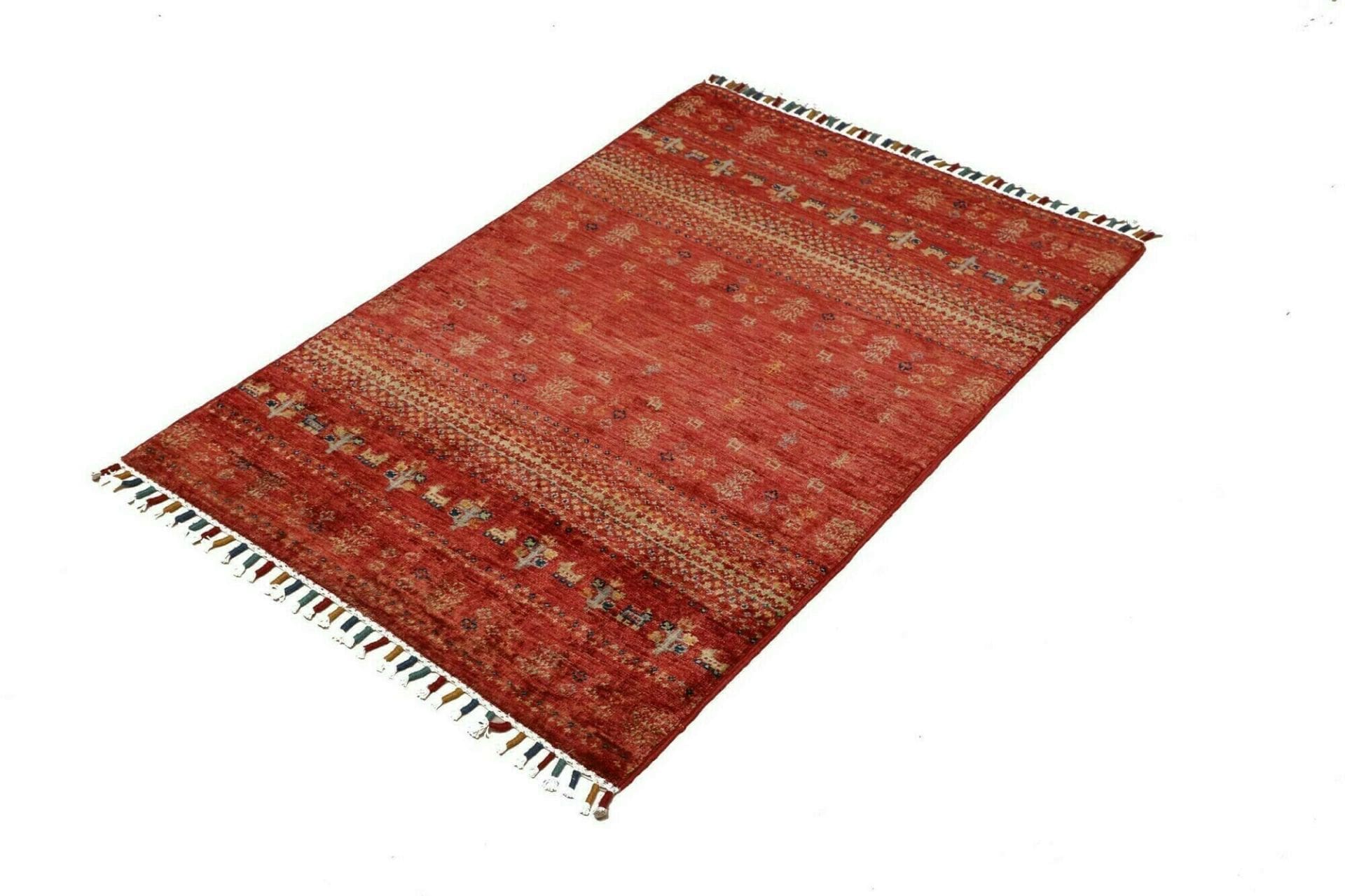 Gabbeh Teppich 85 x 118 cm aus Schurwolle, handgeknüpft, warm & gemütlich