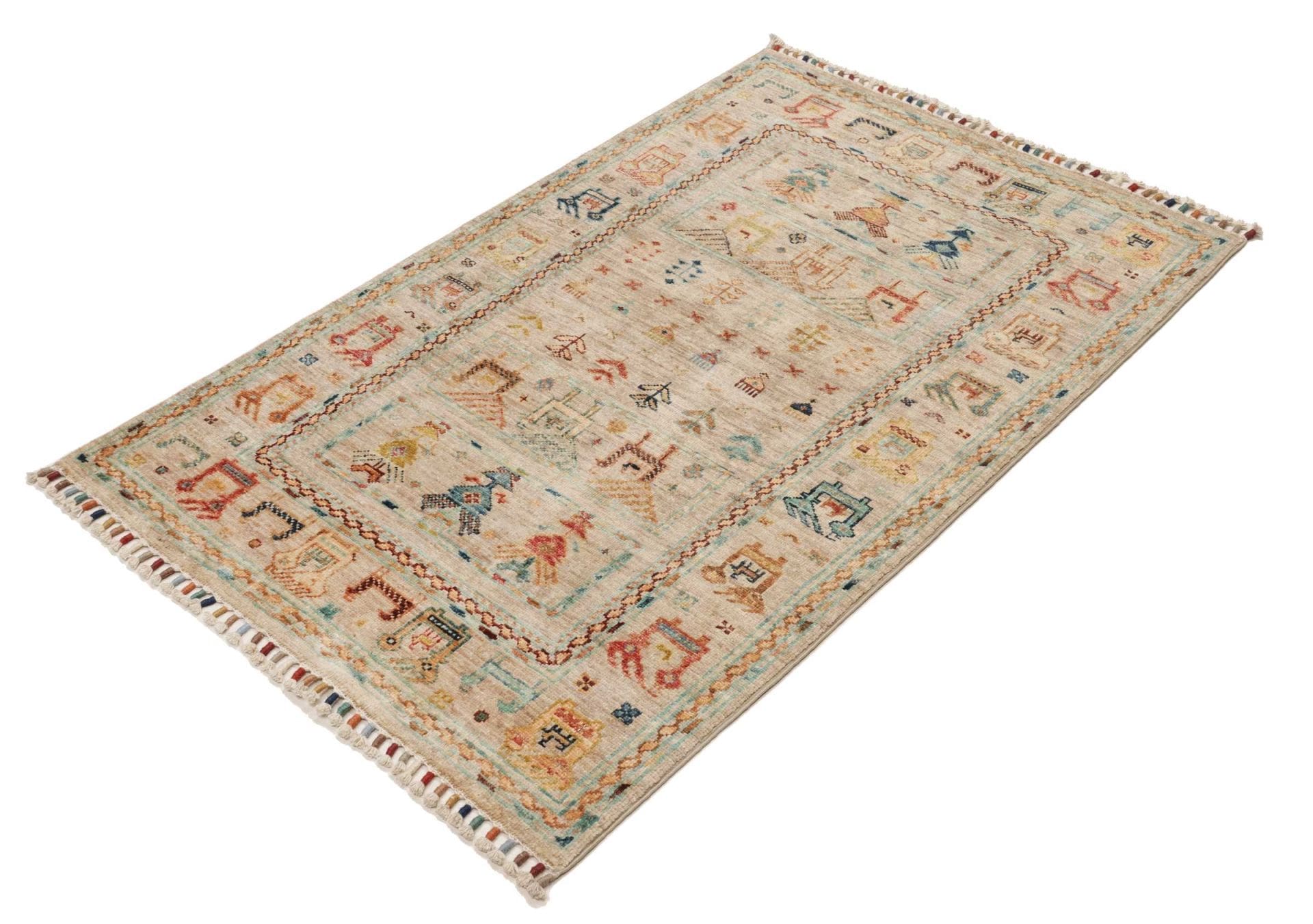 Samarkand Orientteppich 85 x 125cm, handgeknüpft, Schurwolle