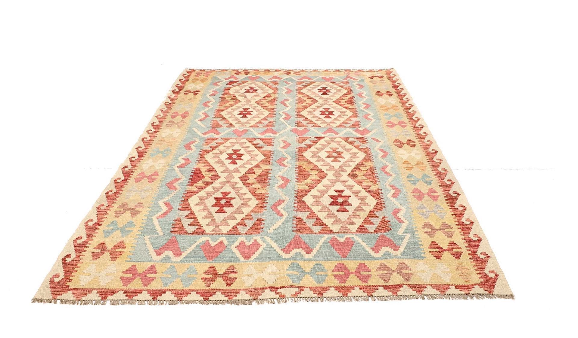 Orientteppich Kelim 184 x 238 cm, Schurwolle, handgewebt