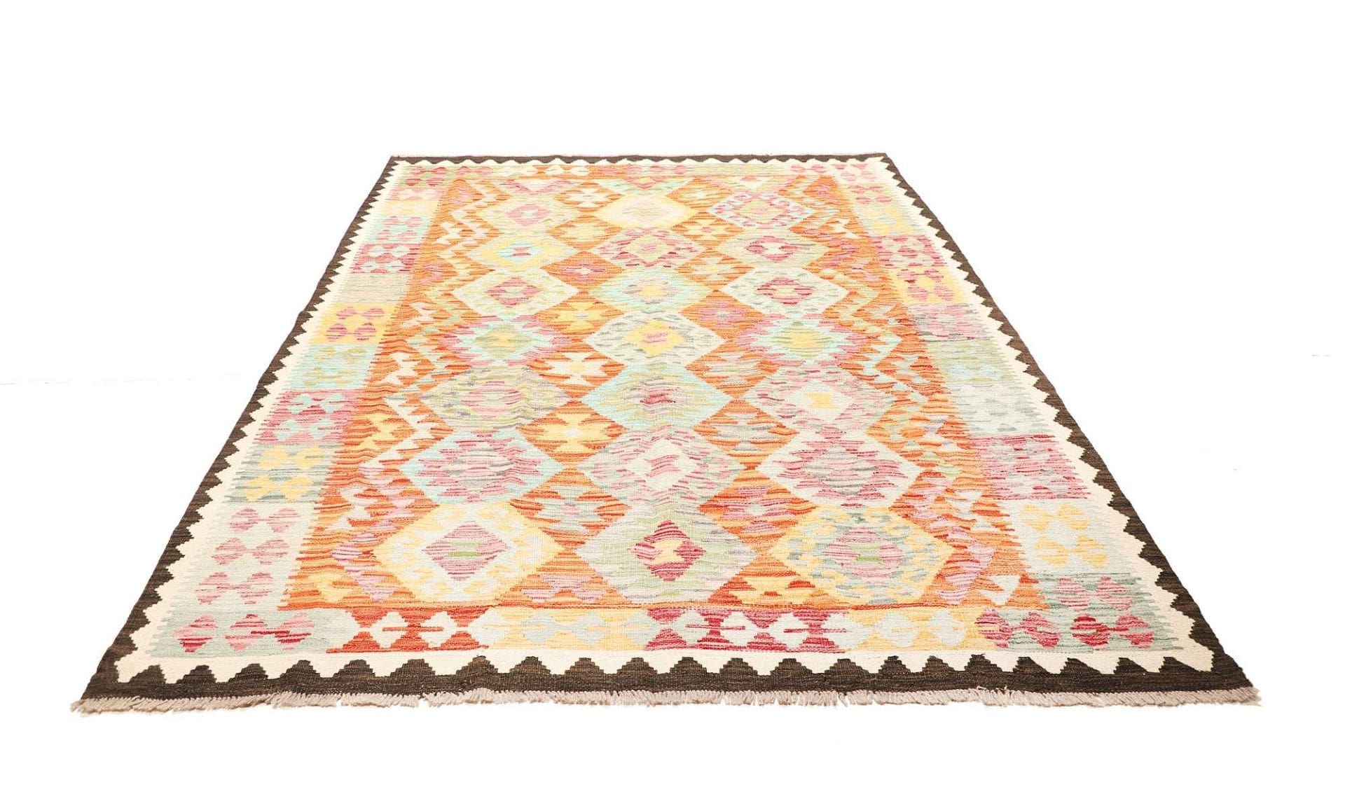 Kelim Teppich 179 x 248 cm aus Schurwolle, handgewebt