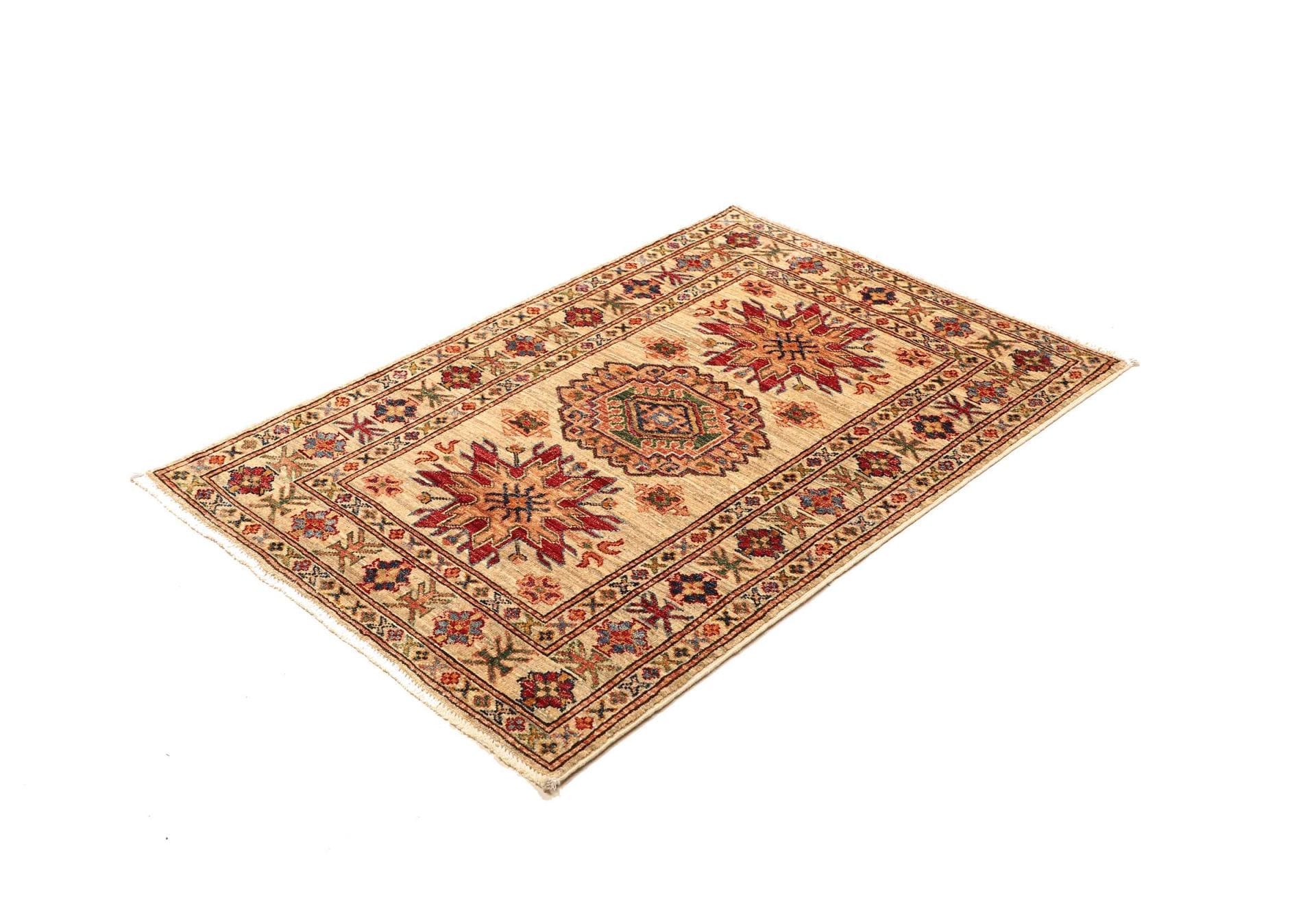 Kazak Orientteppich 87 x 120cm – Handgeknüpft, Schurwolle, Rarität
