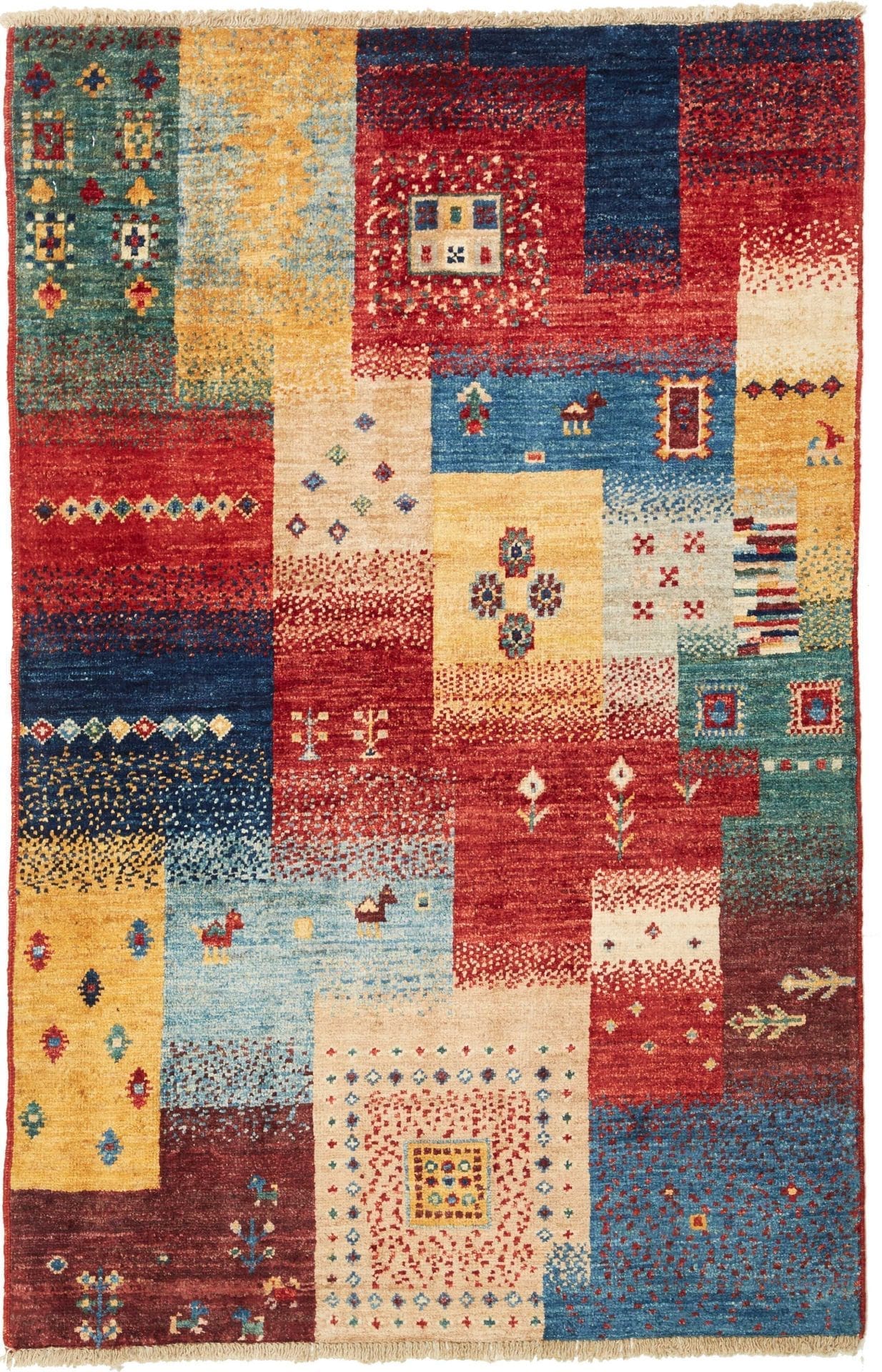 Samarkand Orientteppich 86 x 120cm, handgeknüpft, Wolle, bunt