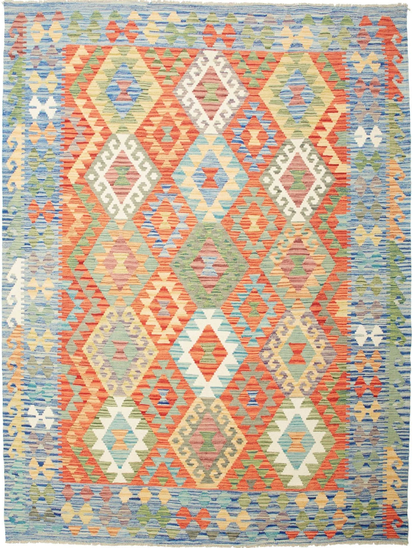 Kelim Teppich 182 x 239 cm | Handgewebt aus Schurwolle | Orientteppich