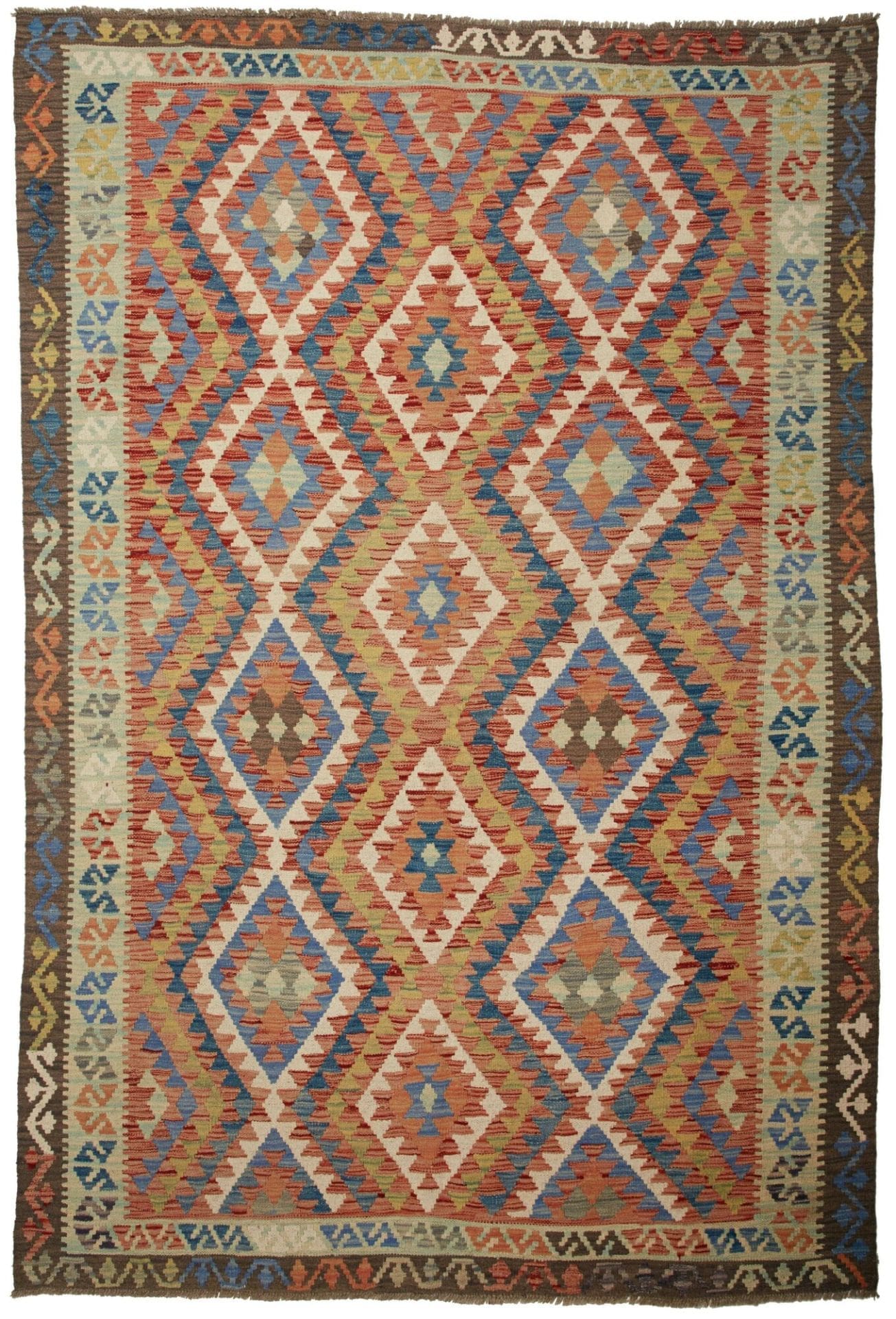 Kelim Teppich 178 x 258 cm, handgewebt, rustikales Flair