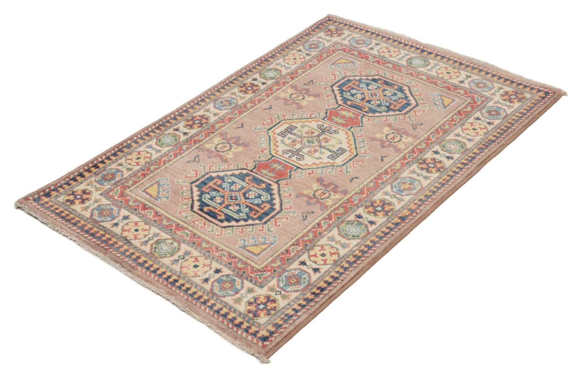 Orientteppich Kazak 85 x 126cm – Handgeknüpft, geometrisches Muster