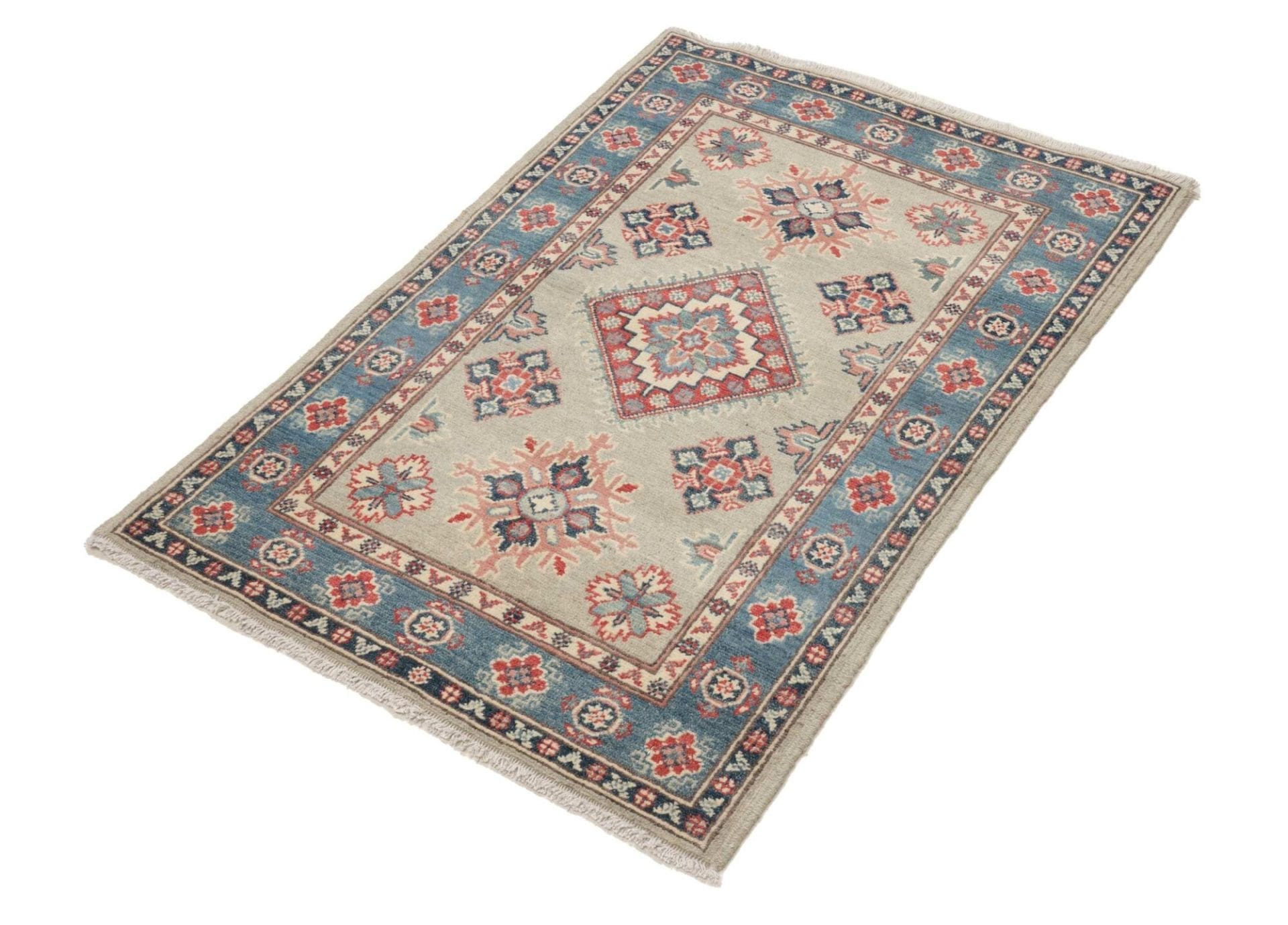 Kazak Teppich 83 x 117 cm – handgeknüpft, geometrisches Muster