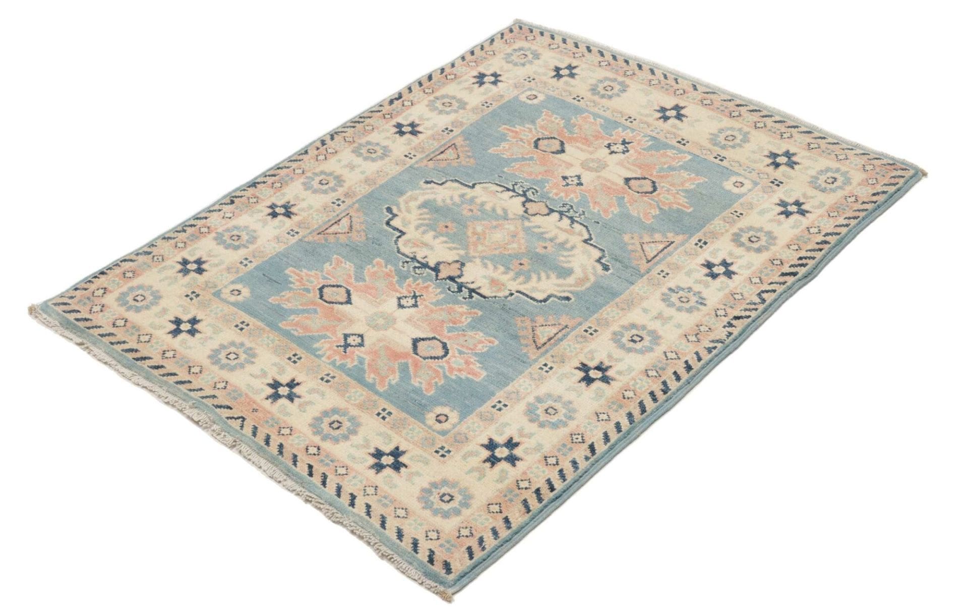 Kazak Teppich 87 x 110cm, geometrische Muster, handgeknüpft