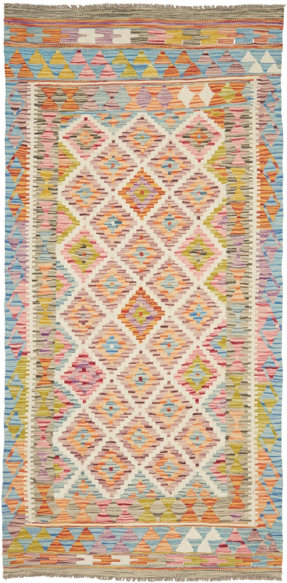 Kelim 105 x 204 cm – Handgewebter Teppich aus Schurwolle, Orientteppich