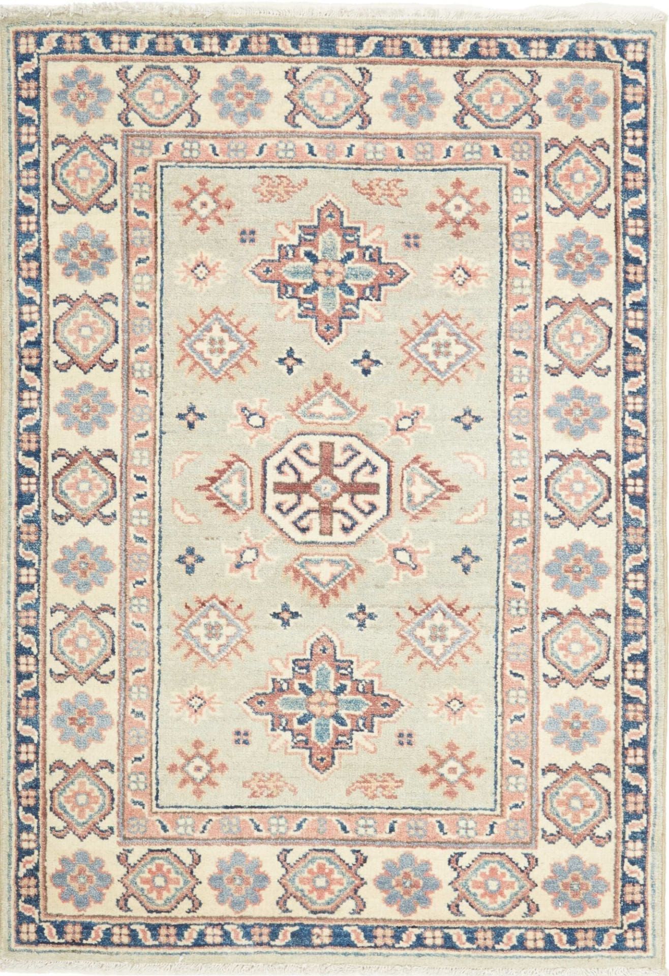 Kazak Teppich 87 x 121cm – Handgeknüpft aus Schurwolle, Orientteppich
