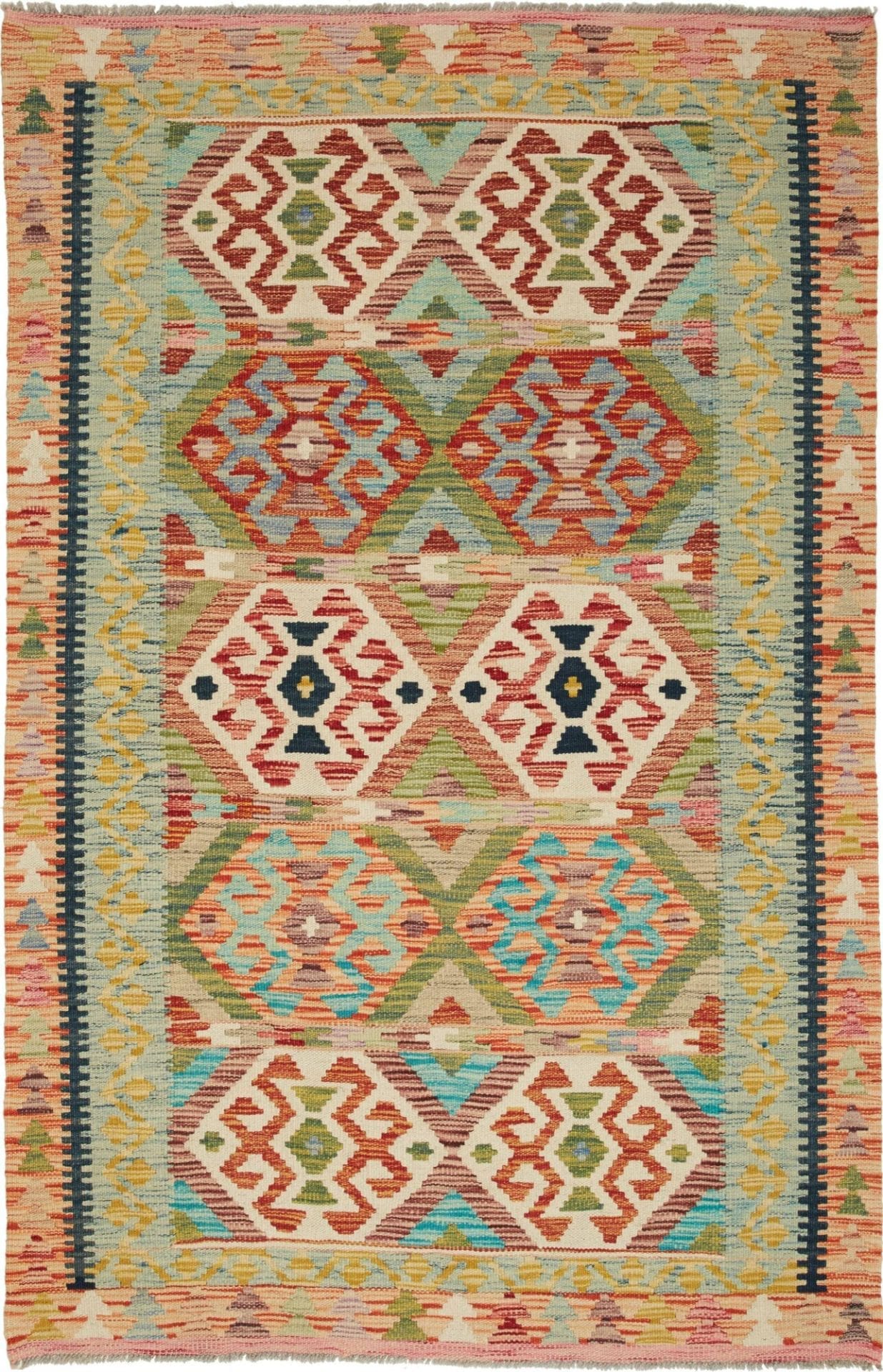 Kelim Teppich 121 x 184 cm - Handgewebt, rustikales Flair