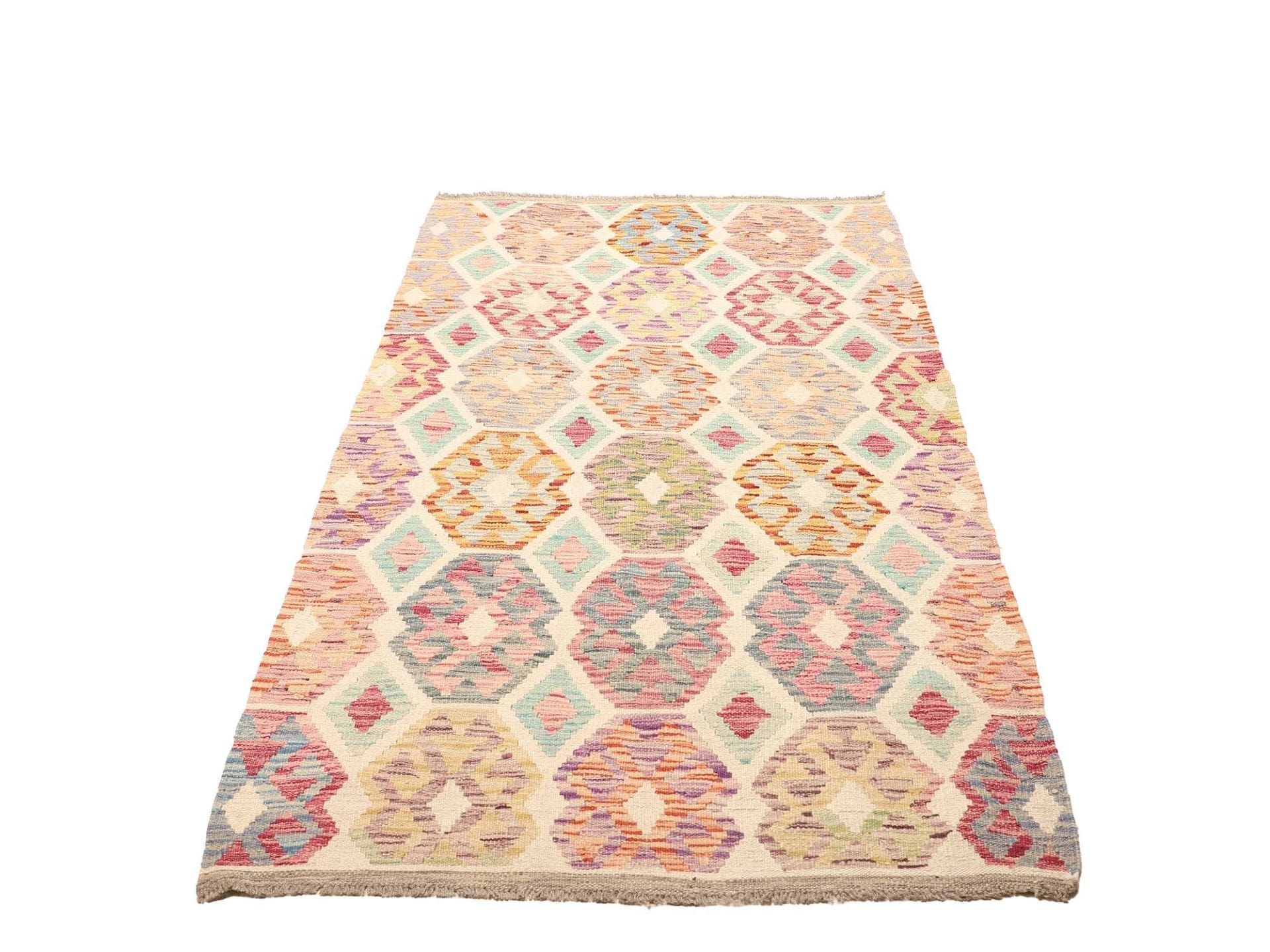 Handgewebter Kelim 108 x 198cm aus Schurwolle – Orientteppich