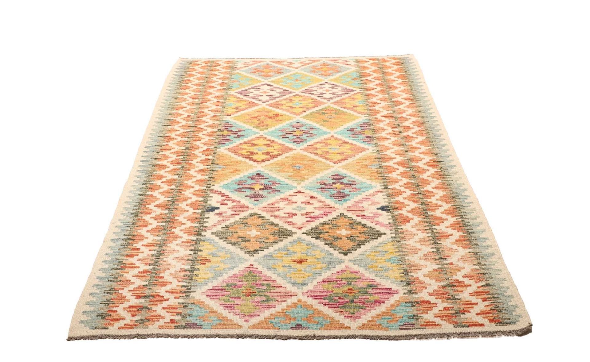 Kelim Teppich 128 x 159 cm - Handgewebt, Rustikales Flair
