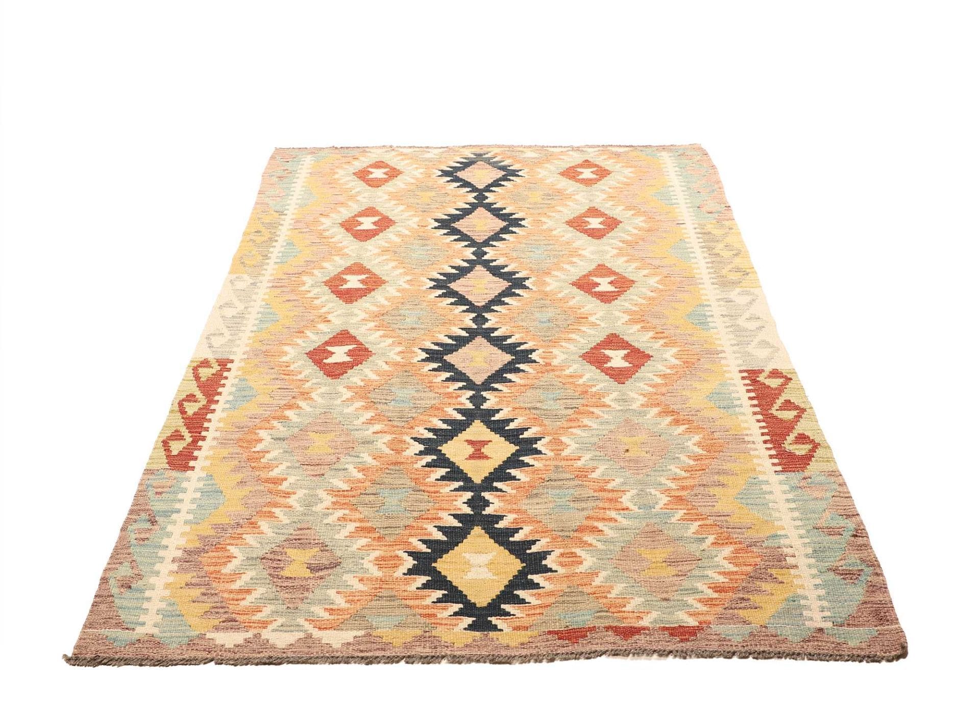 Kelim Teppich 121 x 190cm, Schurwolle, handgewebt, orientalisch