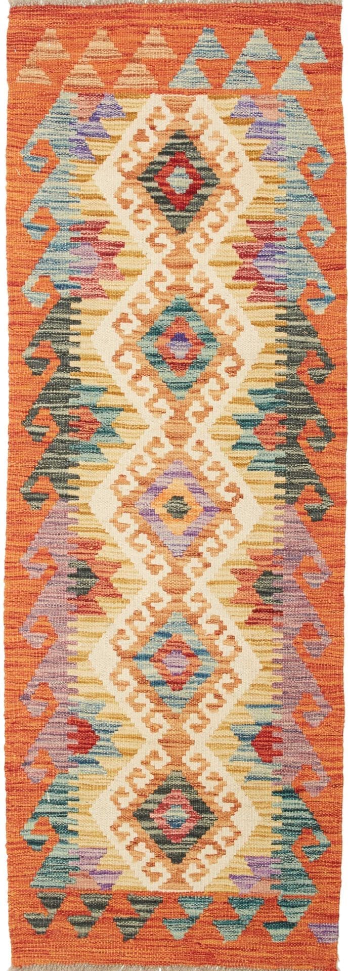Kelim Teppich 62 x 172 cm – Handgewebt, rustikales Flair, Wolle