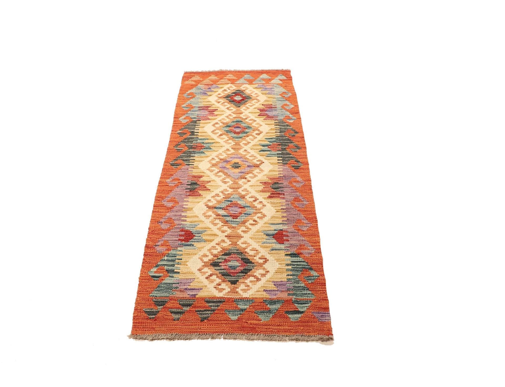 Kelim Teppich 62 x 172 cm – Handgewebt, rustikales Flair, Wolle