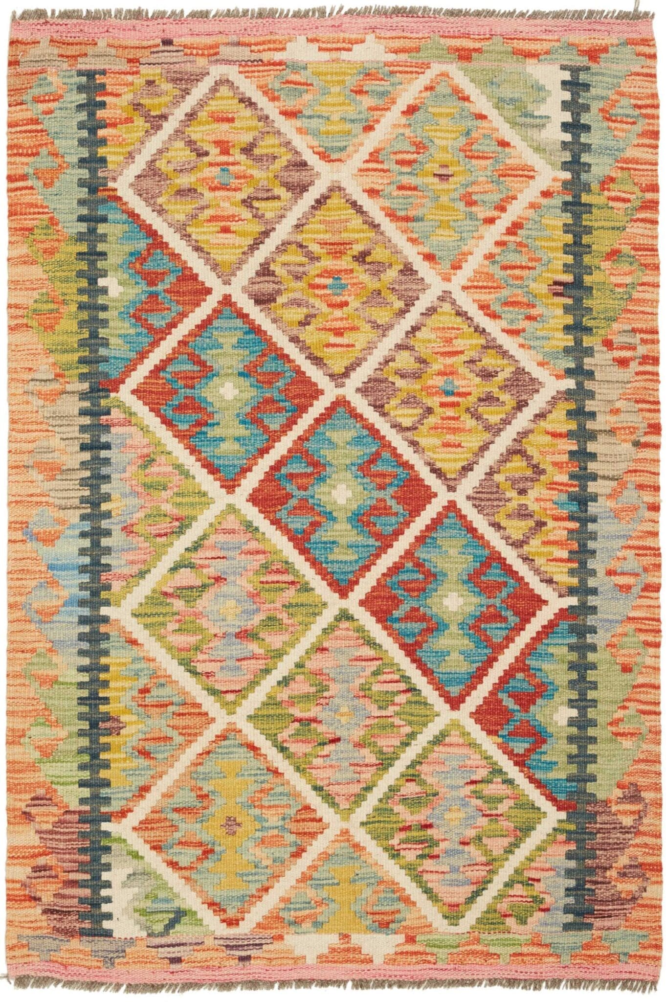 Kelim Teppich 89 x 127 cm - Handgewebt, rustikales Flair
