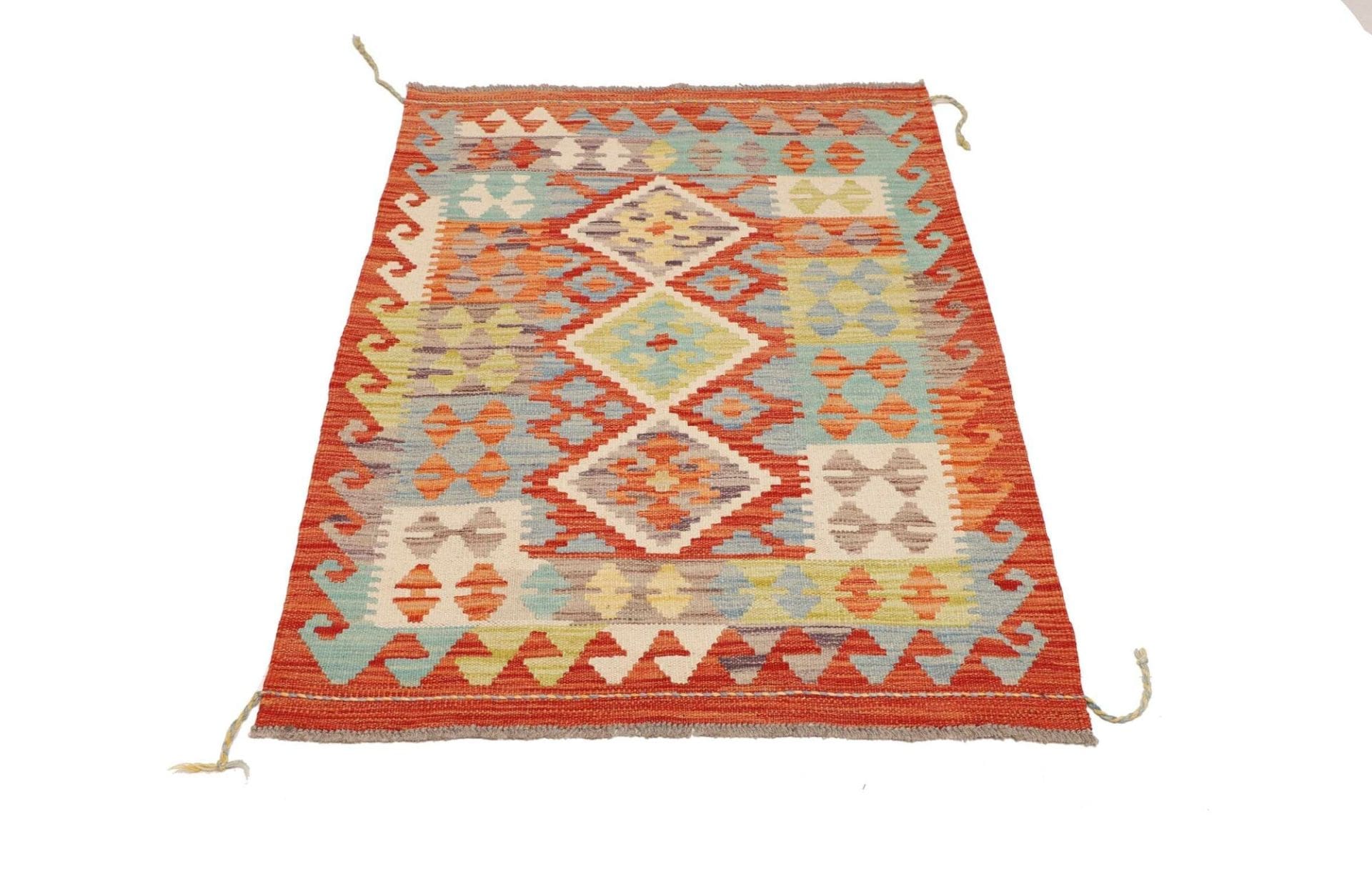 Kelim Teppich 86 x 128cm - Handgewebt, rustikales Flair, Wolle