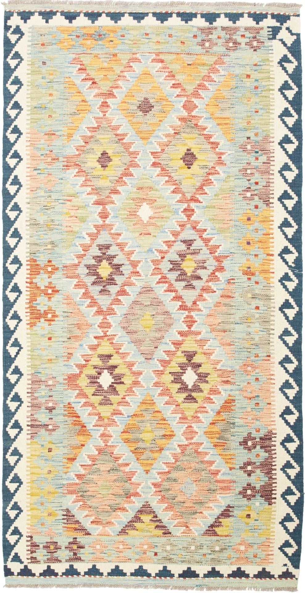 Orientteppich Kelim 102 x 195cm, handgewebt, rustikales Flair