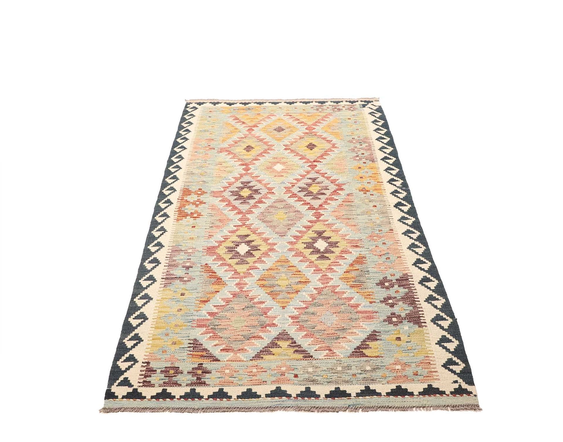 Orientteppich Kelim 102 x 195cm, handgewebt, rustikales Flair