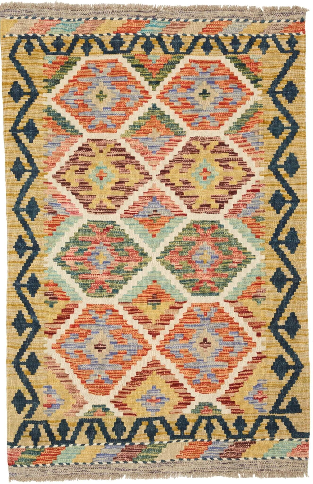Kelim Teppich 83 x 123 cm, handgewebt, rustikales Flair