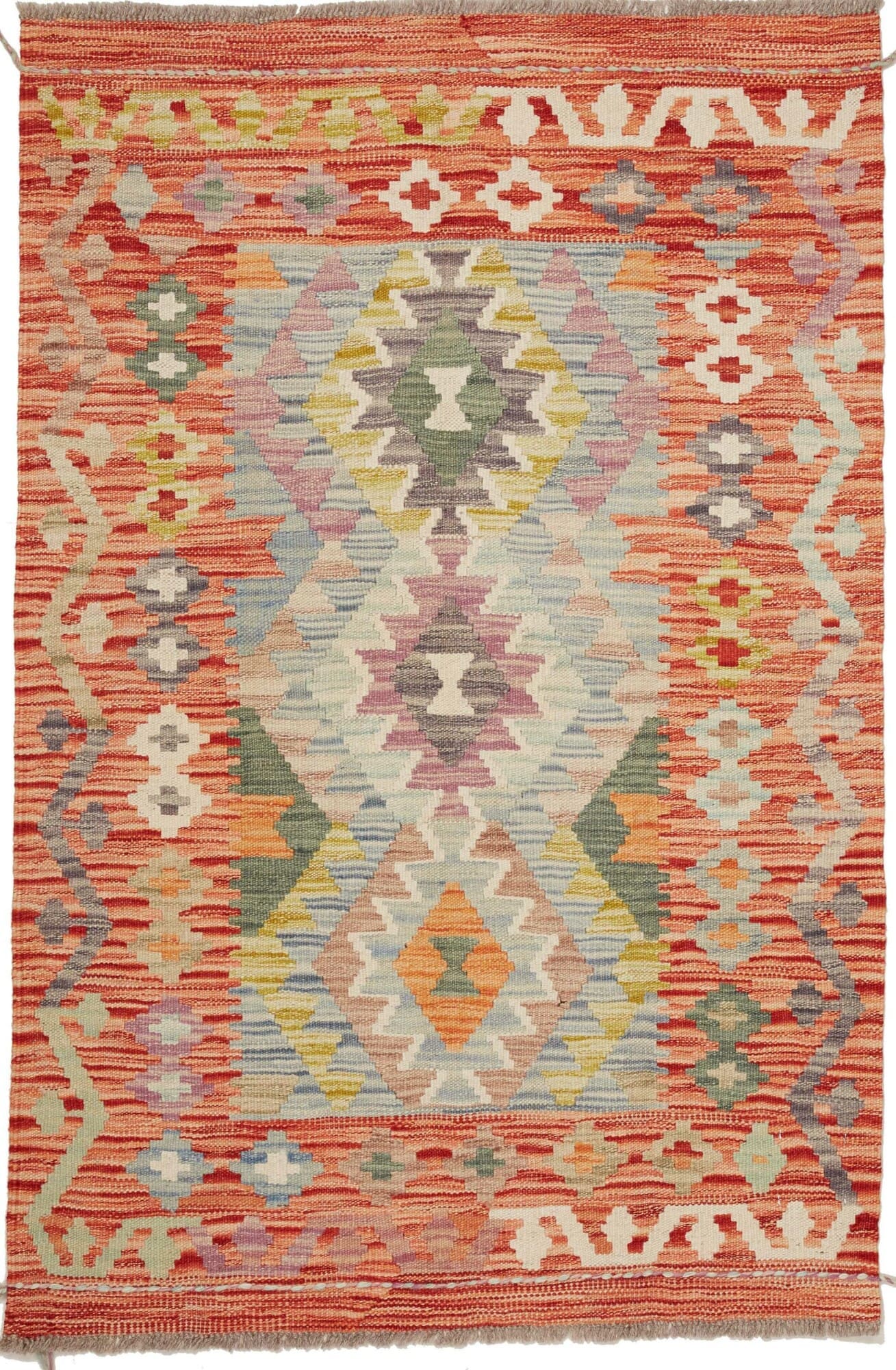 Kelim 87 x 127 cm – Handgewebt – Rustikaler Orientteppich aus Wolle