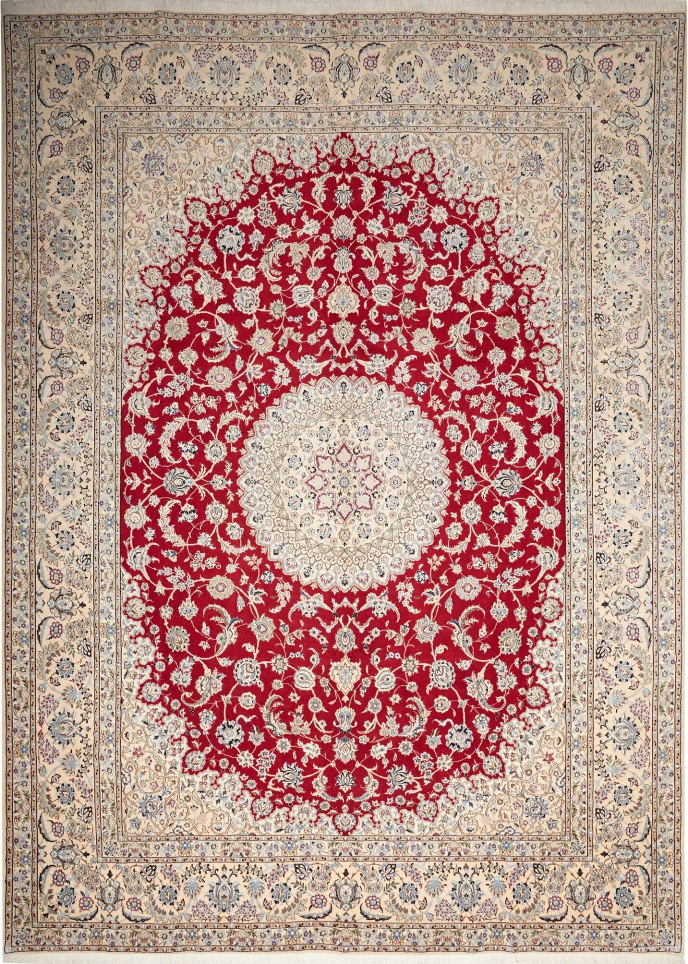 Exklusiver Nain 9La Teppich 296 x 413 cm – florales Design, handgeknüpft H1