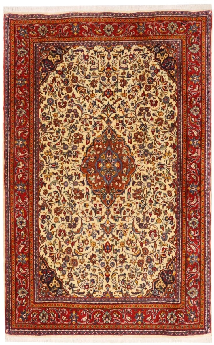 Perserteppich Sarough 167x106 cm Beige, Blumenmuster, handgeknüpft