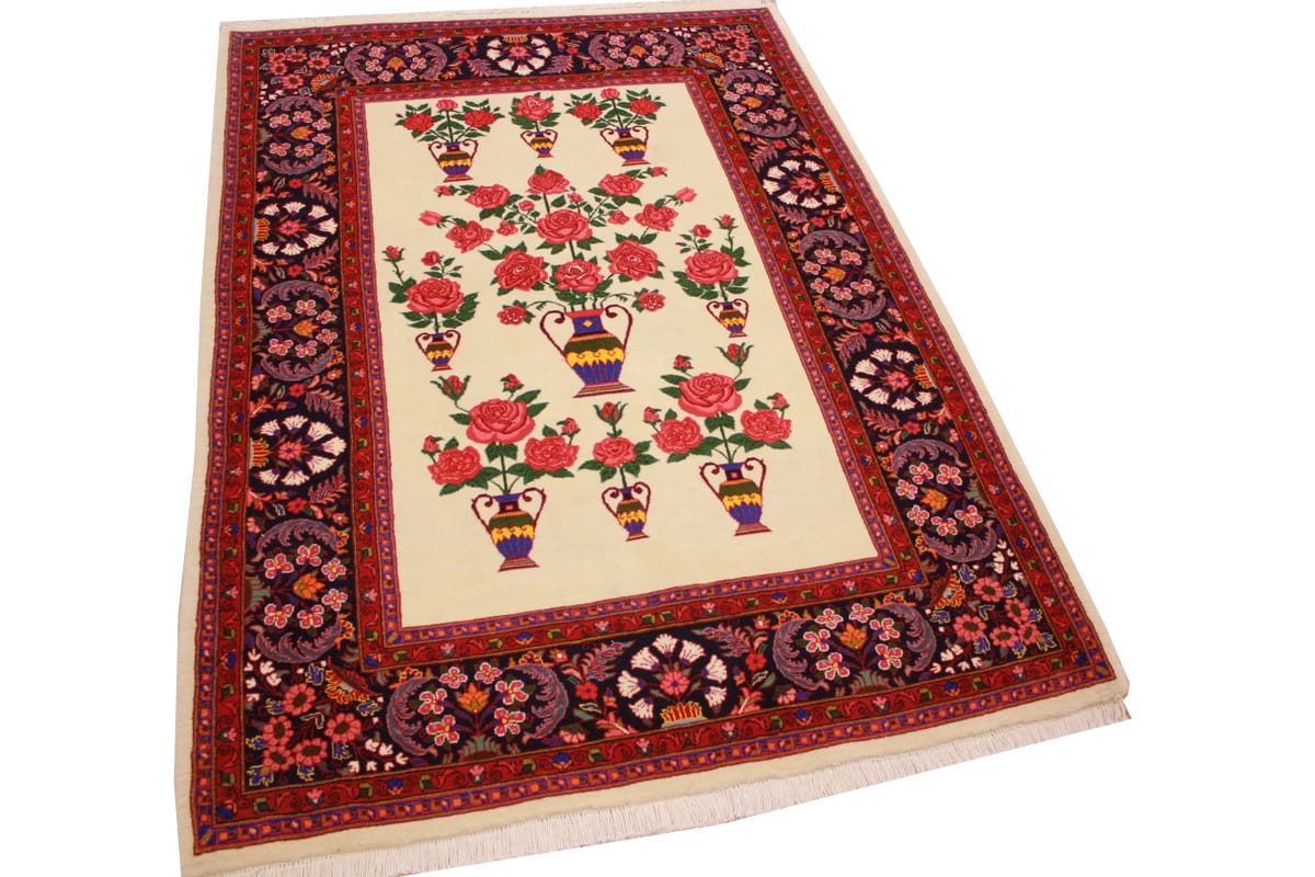 Perser Teppich Sarough 160x107 cm Beige, Wollteppich handgeknüpft
