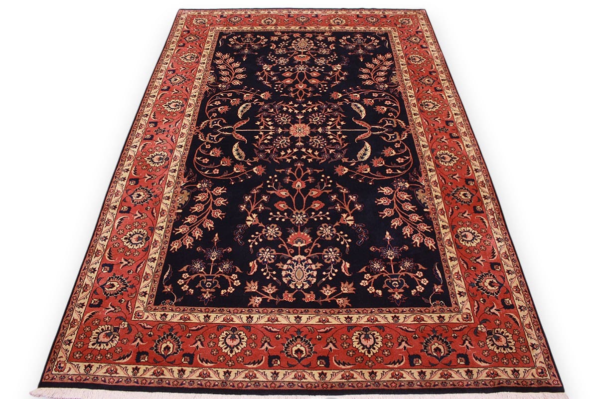 Perser Teppich Sarough 309x201 cm Dunkelblau, handgeknüpft
