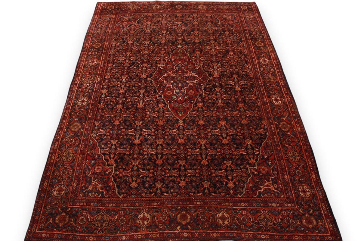 Antiker Perserteppich Saroug 205x139 cm, florale Muster, handgeknüpft