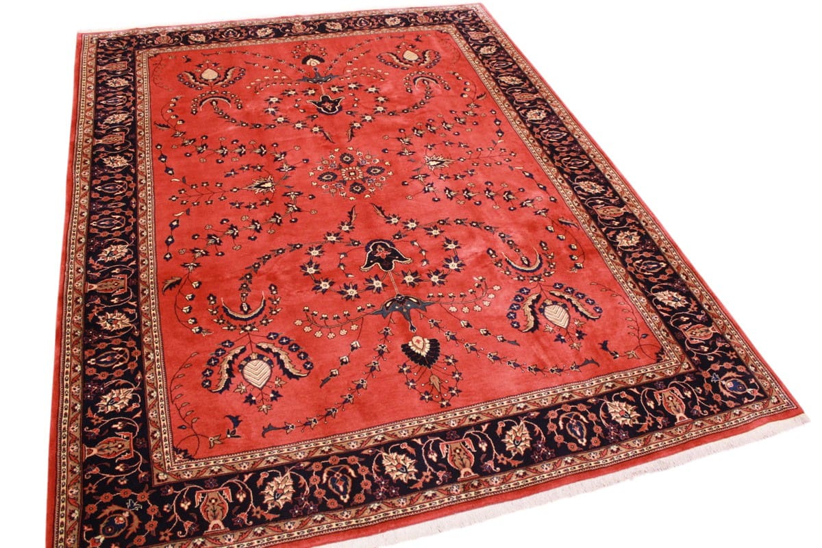 Perser Teppich Sarough 342x259 cm Rot, traditionelles Muster, handgeknüpft