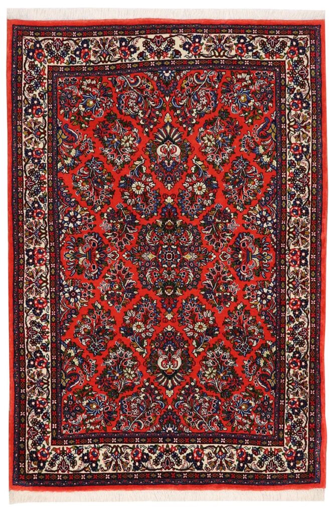 Perserteppich "Saroug" 160x103 cm - Farbenfrohe Blumenmuster, handgeknüpft