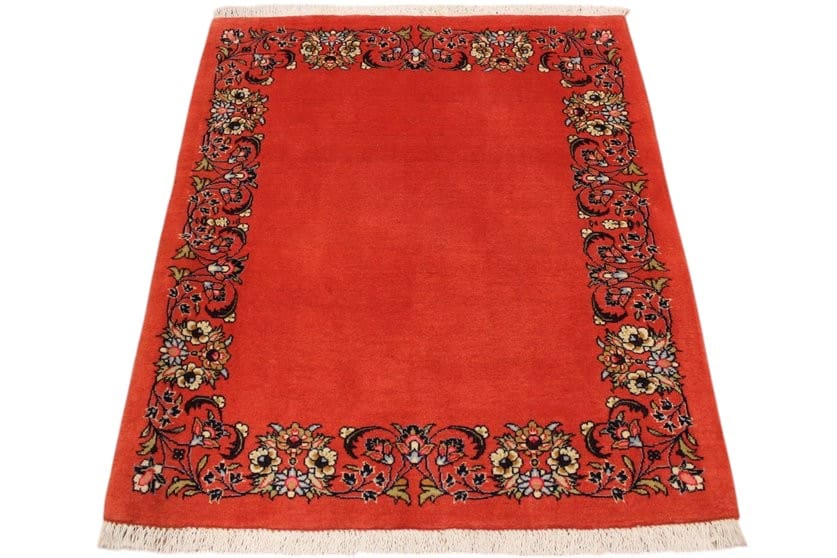 Perserteppich Sarough 98x81 cm - Farbenfrohes Blattmuster, handgeknüpft