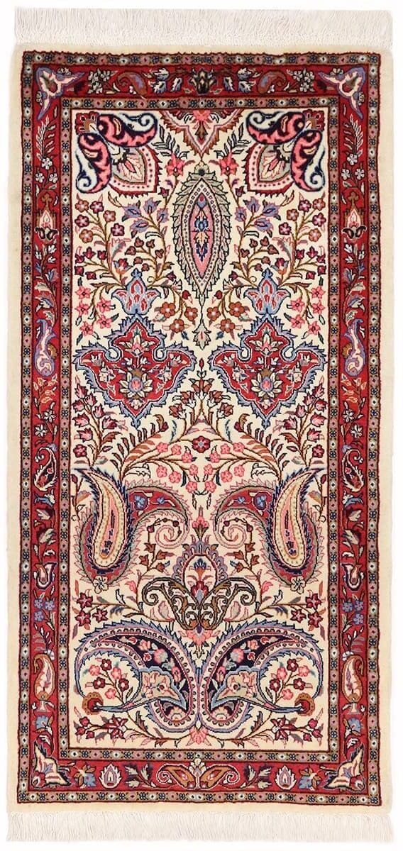 Perserteppich "Saroug" 134x69 cm - farbenfrohes Blumenmuster, handgeknüpft