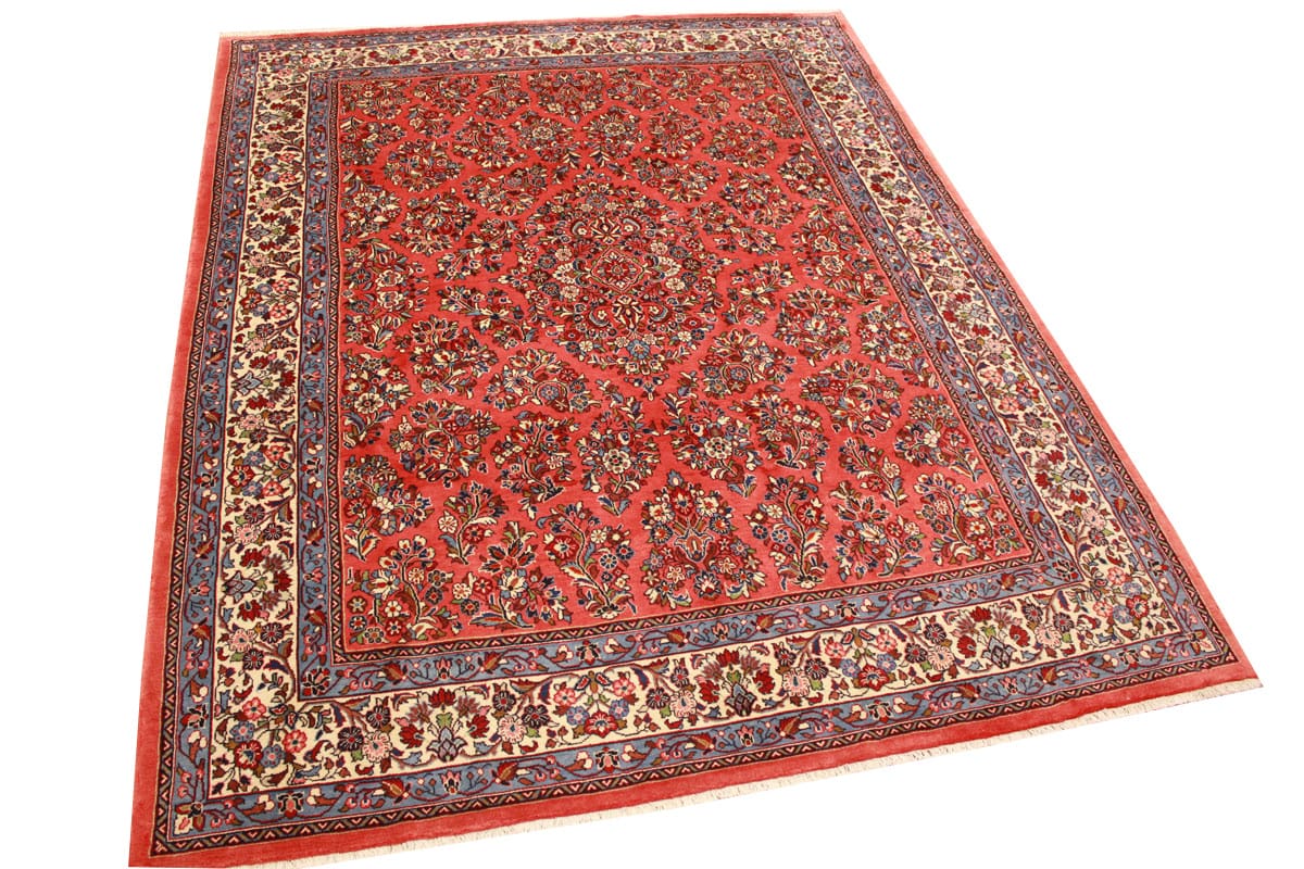 Perser Teppich Sarough 290x226 cm Rot, Wolle, handgeknüpft