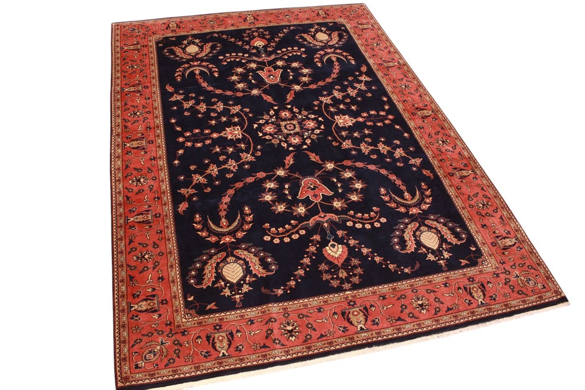 Perser Teppich Sarough 302x214 cm Dunkelblau, handgeknüpft