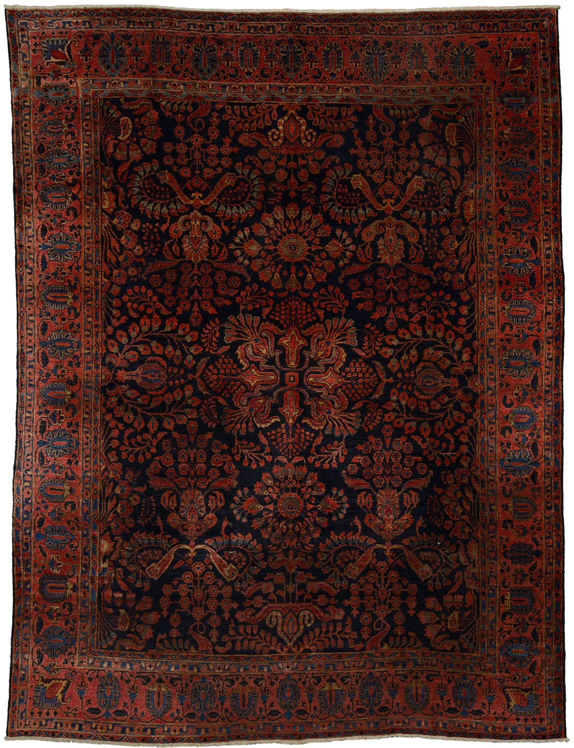 Sarouk Orientteppich 345x266 cm, handgeknüpft, traditionelles Muster