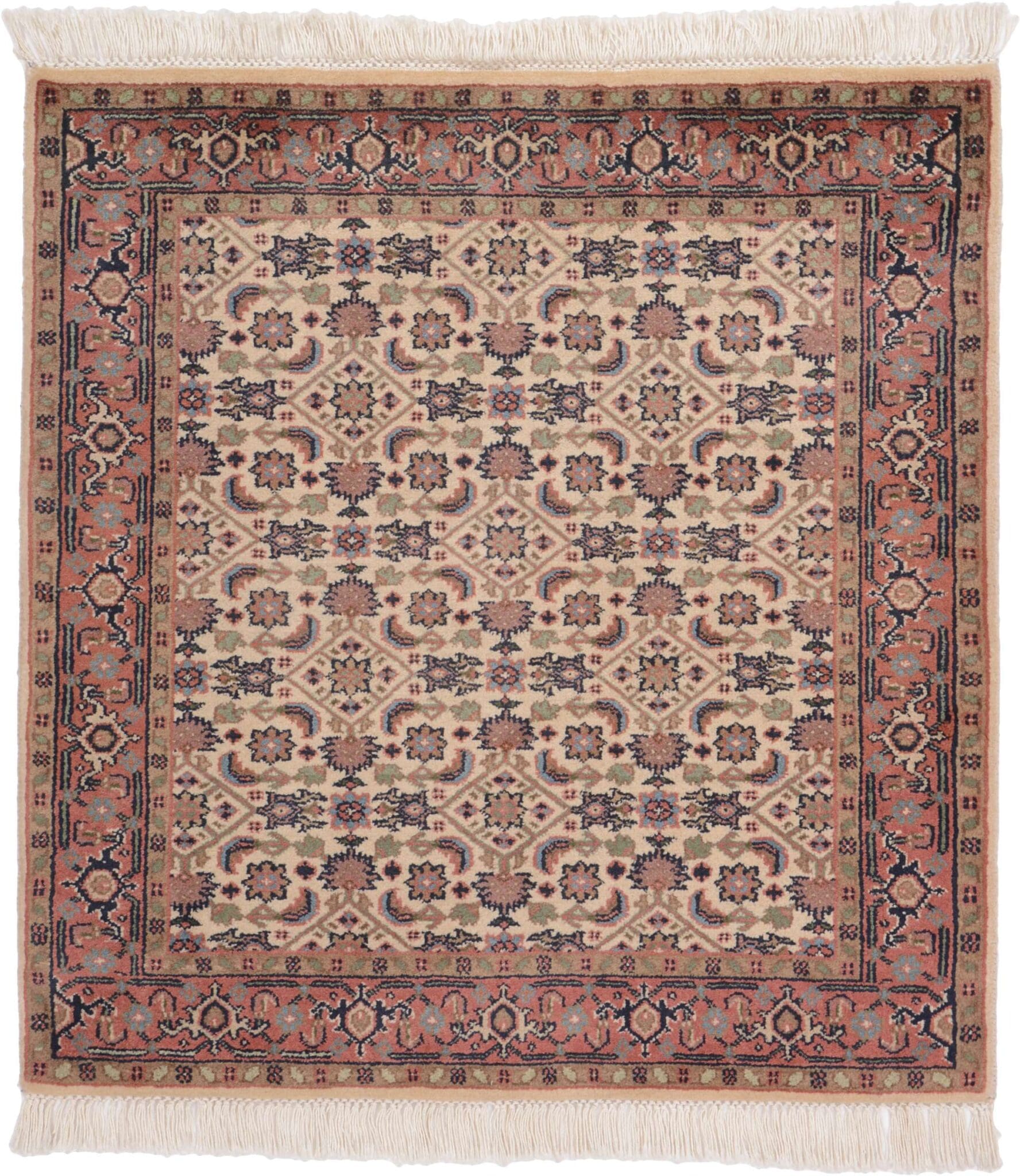 Sarouk Orientteppich 97x90 cm, handgeknüpft, traditionelles Design