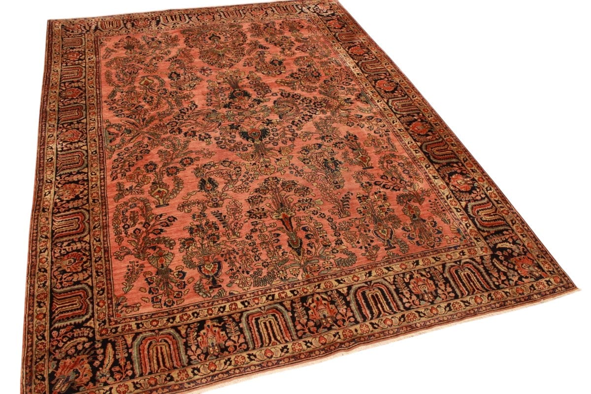 Antiker Sarough Teppich 352x269 cm, bunte Blumenmuster, handgeknüpft