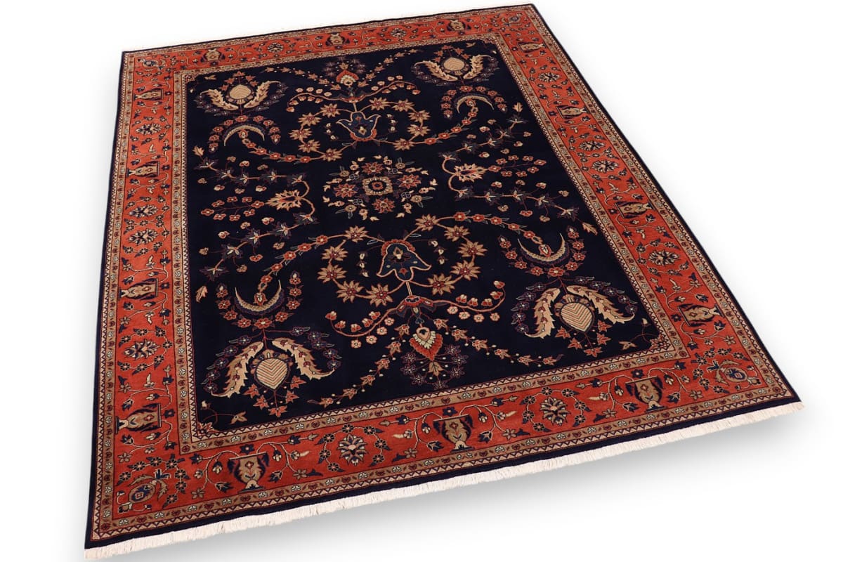 Perserteppich Sarough Wollteppich 249x211 cm, originelles Blumenmuster, handgeknüpft