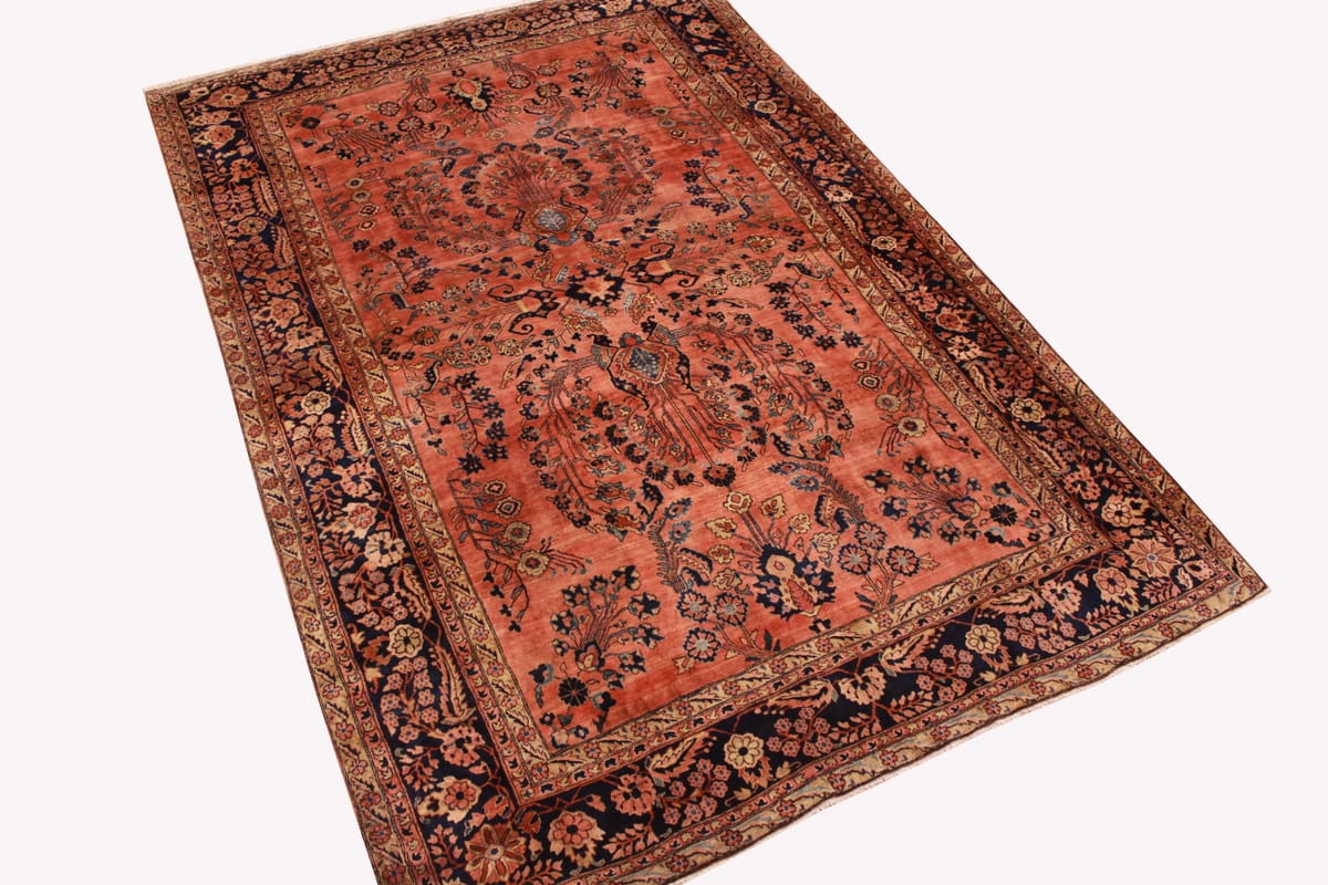 Antiker Perserteppich Sarough 344x231 cm - Farbenfrohe Motive, handgeknüpft