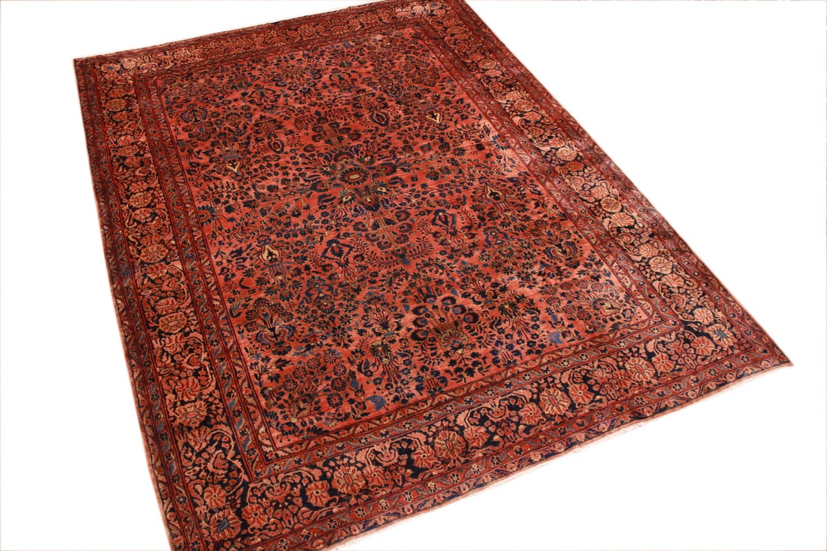 Antiker Perserteppich Sarough Rot 372x285 cm - handgeknüpft