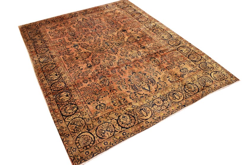 Antiker Sarough Teppich 353x272 cm mit buntem Blumenmuster, handgeknüpft