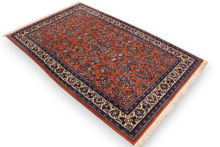 Perser Teppich Sarough 205x134 cm Rot, hochwertige Wollqualität, handgeknüpft