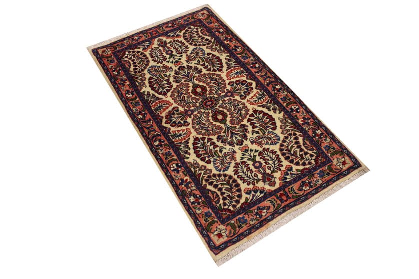 Perserteppich Sarough 139x69 cm mit bunten Blumenmotiven, handgeknüpft